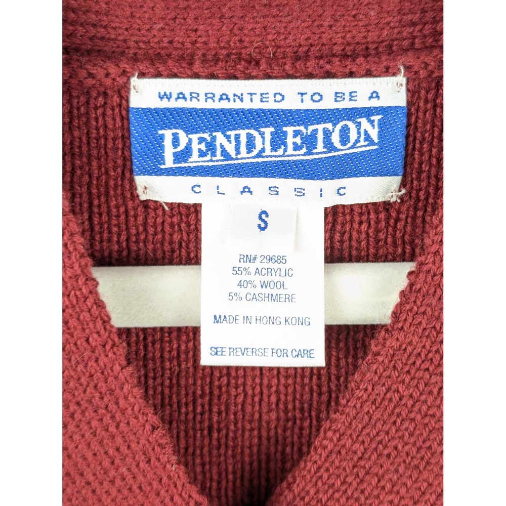 Pendleton Classic Womens Wool Cashmere Sweater Vest Sz S Red Cottagecore Preppy - Picture 5 of 7